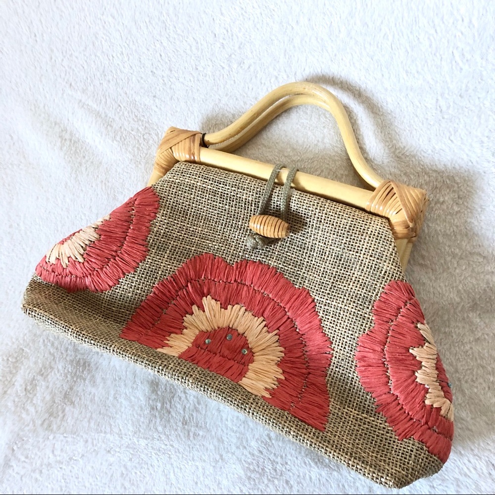 Straw Handbag Satchel - Picture 1 of 3